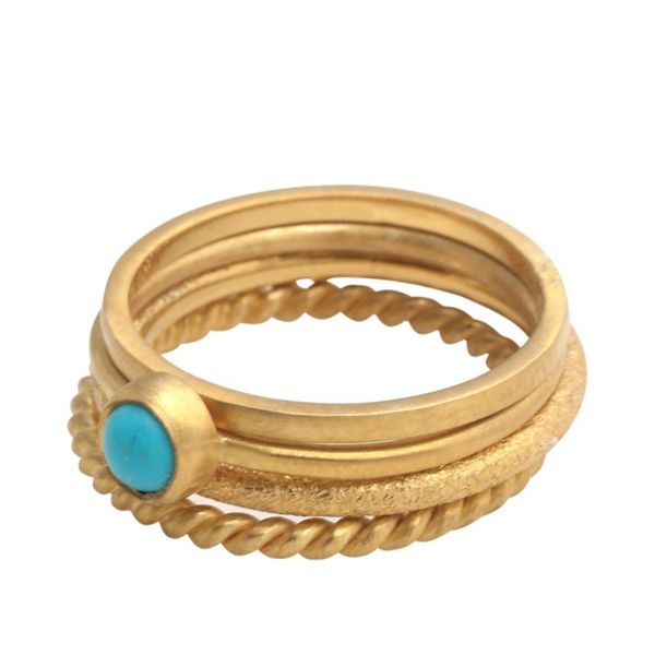 Alternate image for 14k Gold Plated Stacking Rings set of 4 Align
