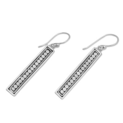 Alternate image for Handmade Long Sterling Silver Dangle Earrings from Bali Bold Hello