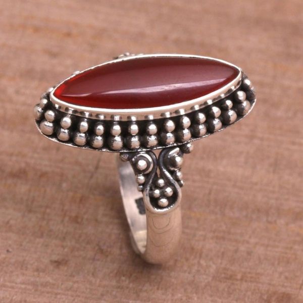 Alternate image for Sterling Silver and Carnelian Ring Fire and Courage