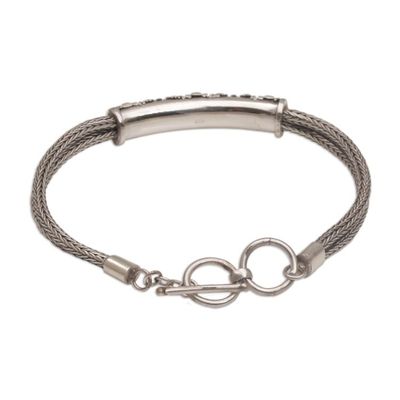 Alternate image for Handmade Sterling Silver and 18k Gold Bracelet Balinese Garden