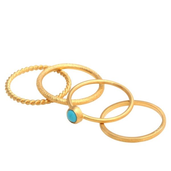 Alternate image for 14k Gold Plated Stacking Rings set of 4 Align