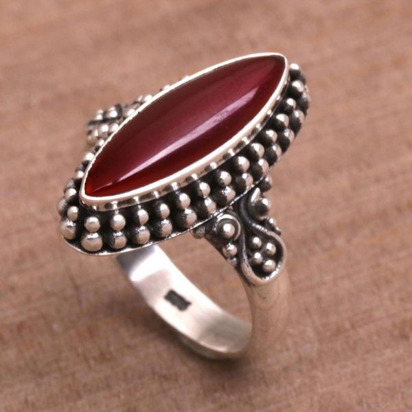 Alternate image for Sterling Silver and Carnelian Ring Fire and Courage