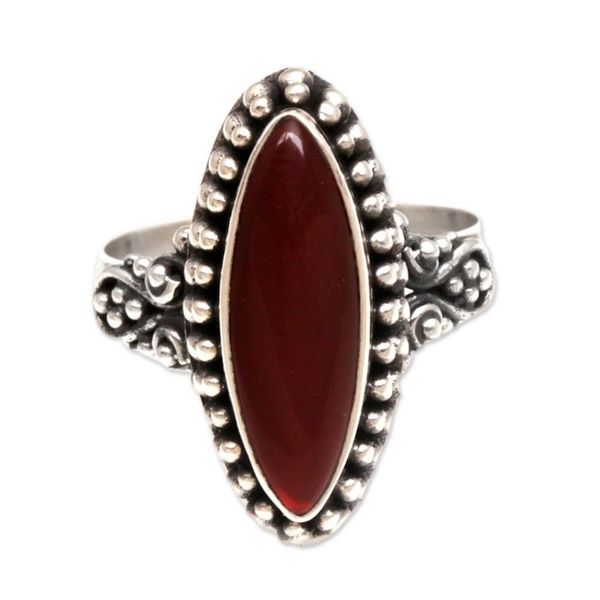 Alternate image for Sterling Silver and Carnelian Ring Fire and Courage