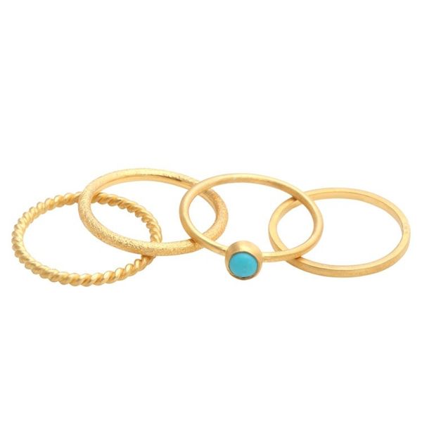 Alternate image for 14k Gold Plated Stacking Rings set of 4 Align