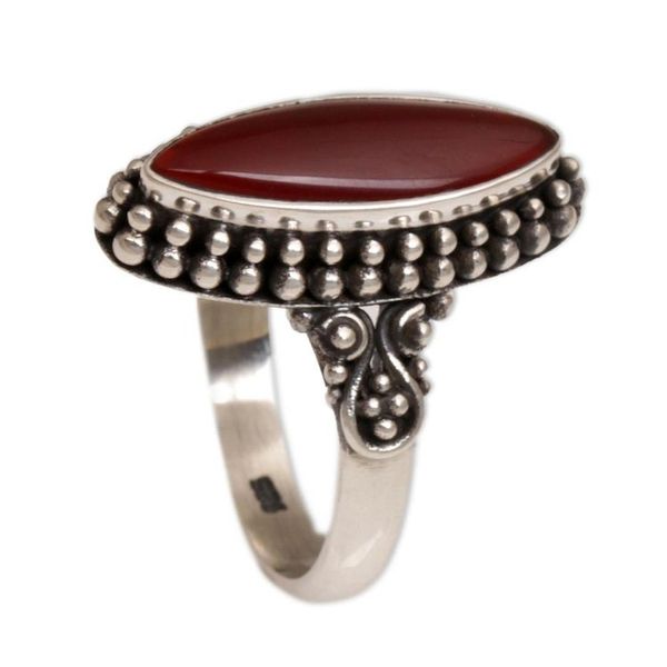 Alternate image for Sterling Silver and Carnelian Ring Fire and Courage