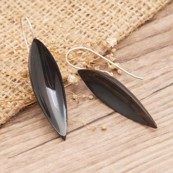 Alternate image for Polished Petal-Shaped Sterling Silver Drop Earrings Mystery Petals
