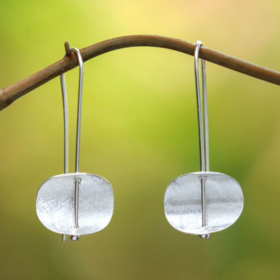 Modern Sterling Silver Earrings Artisan Crafted Jewelry 'Urban Minimalism'