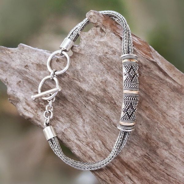 Alternate image for 18k Gold Accented Sterling Silver 925 Bracelet Nagas Mystery