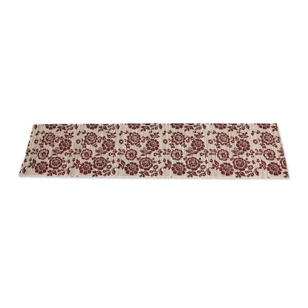 Alternate image for Floral Brown Cotton Blend Table Runner Handwoven in Bali Lovely Sunflowers