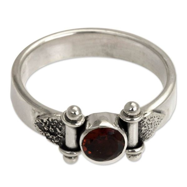 Alternate image for Modern Sterling Silver Garnet Ring Mystical Eye