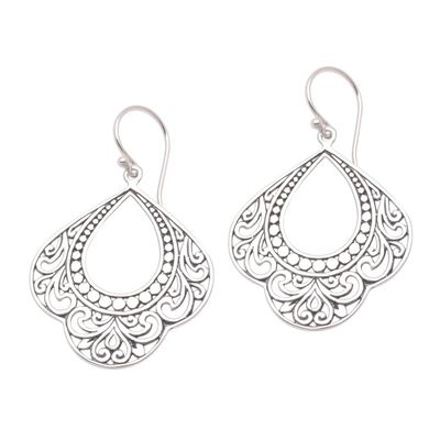 Alternate image for Patterned Sterling Silver Dangle Earrings from Bali Original Elegance