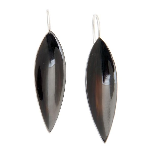 Alternate image for Polished Petal-Shaped Sterling Silver Drop Earrings Mystery Petals