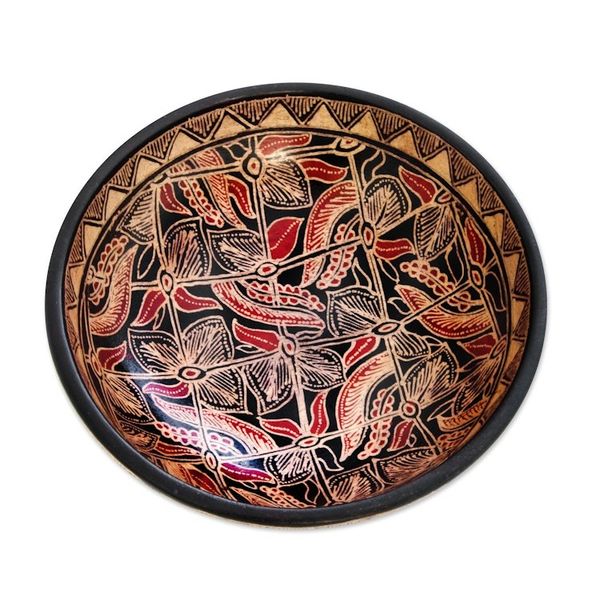 Alternate image for Wood batik centerpiece Jasmine Bud