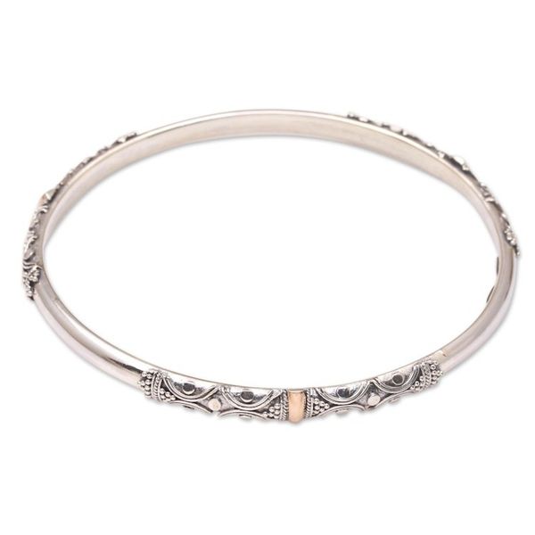 Alternate image for Hand Crafted Gold-Accented Bangle Bracelet Glimmer in Your Eye