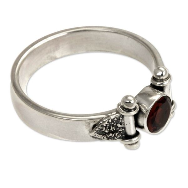 Alternate image for Modern Sterling Silver Garnet Ring Mystical Eye