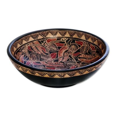 Alternate image for Wood batik centerpiece Jasmine Bud