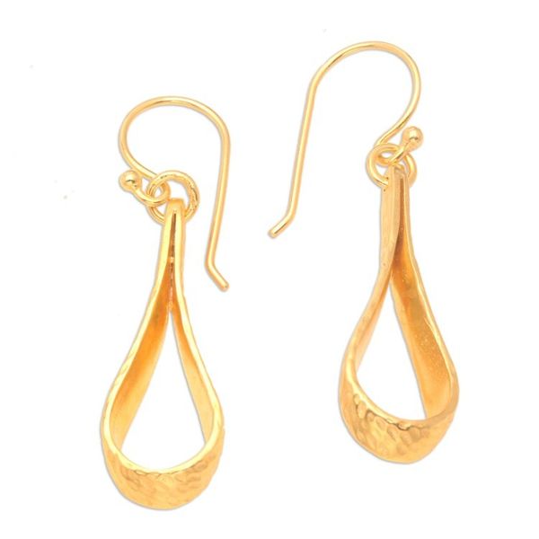 Alternate image for Balinese 18k Gold-plated Modern Dangle Earrings Enchanting Style