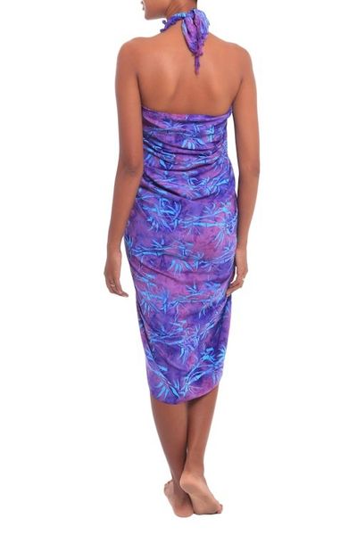 Alternate image for Bamboo Motif Batik Rayon Sarong from Bali Twilight Bamboo