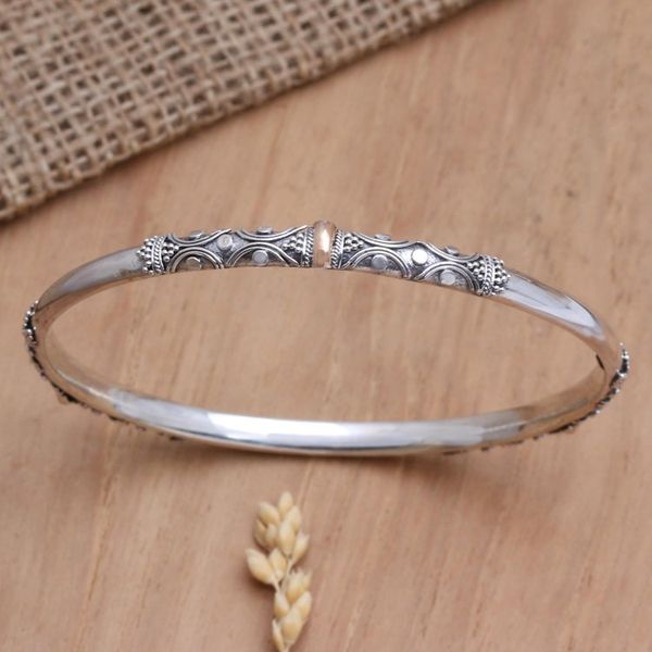 Alternate image for Hand Crafted Gold-Accented Bangle Bracelet Glimmer in Your Eye