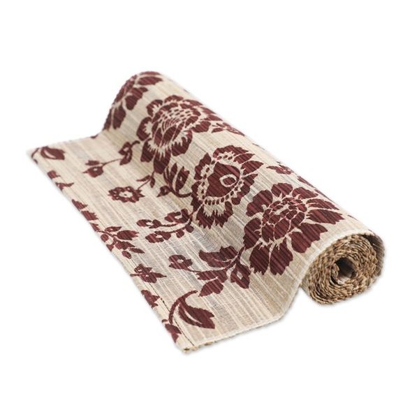 Alternate image for Floral Brown Cotton Blend Table Runner Handwoven in Bali Lovely Sunflowers
