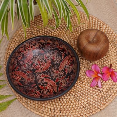 Alternate image for Wood batik centerpiece Jasmine Bud