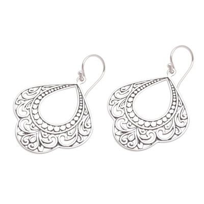 Alternate image for Patterned Sterling Silver Dangle Earrings from Bali Original Elegance