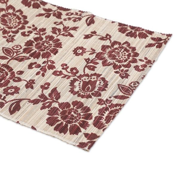 Alternate image for Floral Brown Cotton Blend Table Runner Handwoven in Bali Lovely Sunflowers