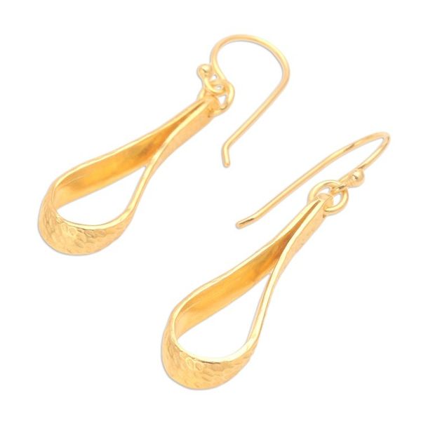 Alternate image for Balinese 18k Gold-plated Modern Dangle Earrings Enchanting Style