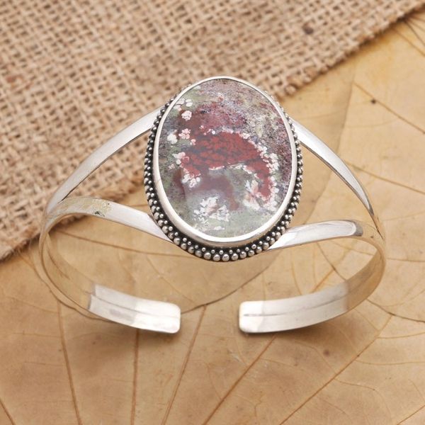 Alternate image for Sterling Silver and Agate Cuff Bracelet from Bali Supernatural Charm