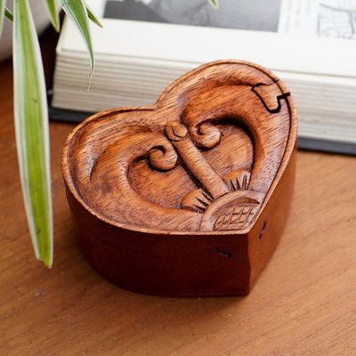 Alternate image for Artisan Crafted Suar Wood Puzzle Box Tug of Love