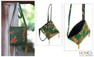 Alternate image for Beaded Batik Shoulder Bag from Indonesia Princess Art