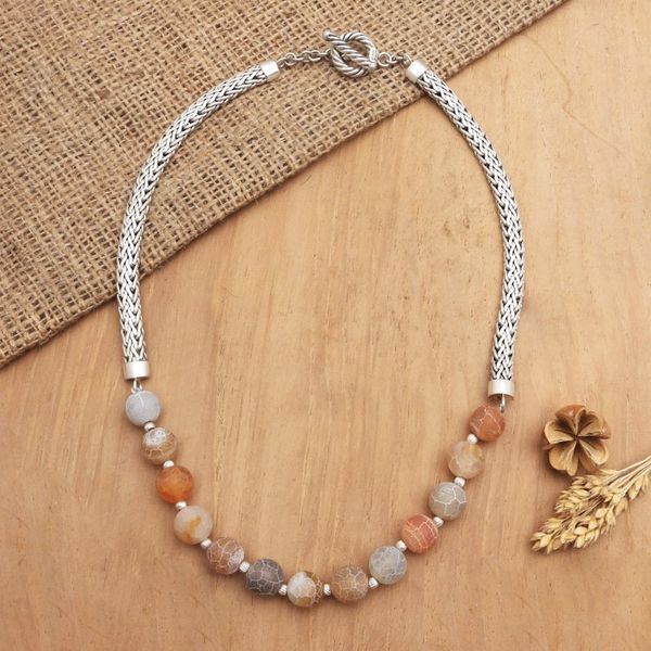 Alternate image for Sterling Silver and Agate Pendant Necklace Sensations