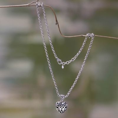 Alternate image for Heart Jewelry Handcrafted Sterling Silver Necklace Wild Love