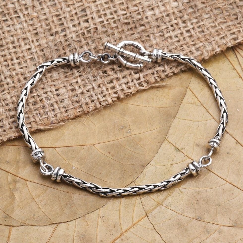 Handcrafted Sterling Silver Link Bracelet 'Tribal Hollywood'