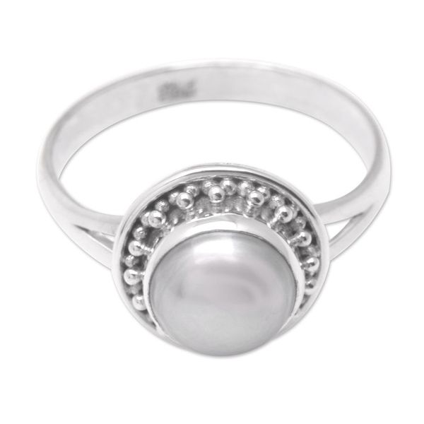 Alternate image for Sterling Silver Cocktail Ring with Grey Cultured Pearl Pearly Ocean