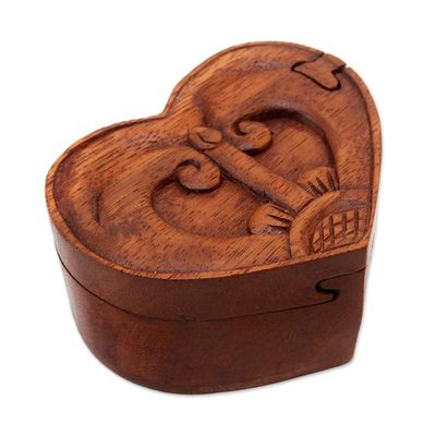 Alternate image for Artisan Crafted Suar Wood Puzzle Box Tug of Love
