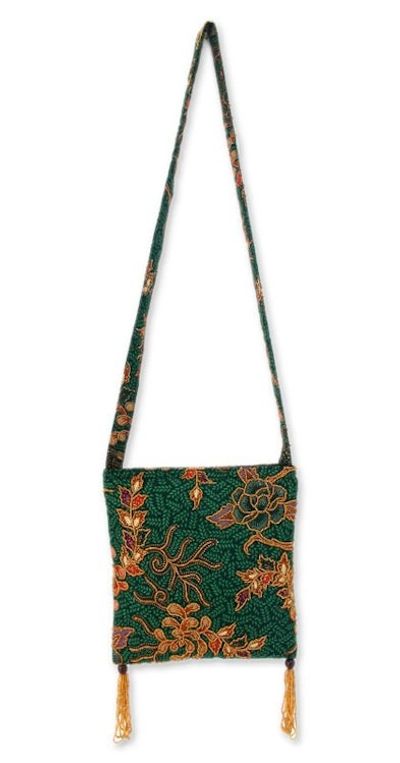 Alternate image for Beaded Batik Shoulder Bag from Indonesia Princess Art