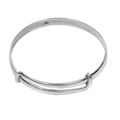 Alternate image for Balinese Handcrafted Sterling Silver Bangle Bracelet Tender Embrace