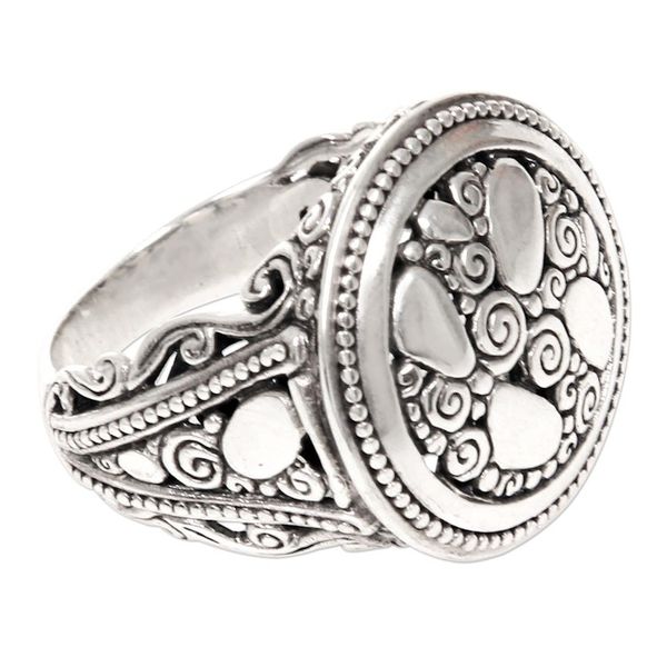 Alternate image for Contemporary Design Sterling Silver Cocktail Ring from Bali River Stones