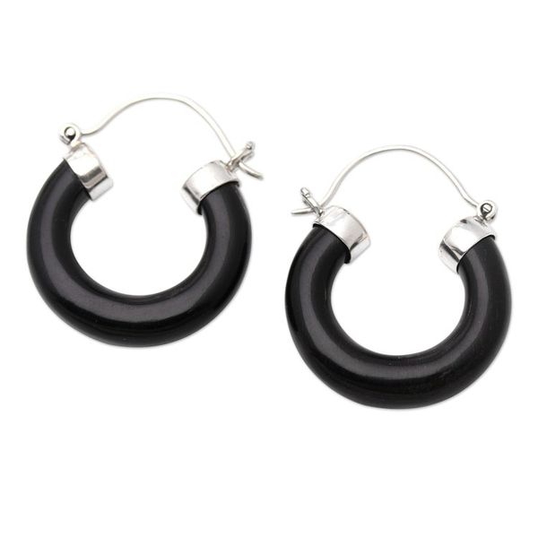 Alternate image for Hand Crafted Sterling Silver Hoop Earrings True Courage
