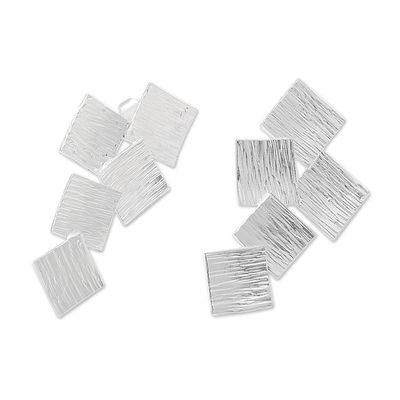 Alternate image for Modern Square Drop Earrings in Sterling Silver Tumbling Squares