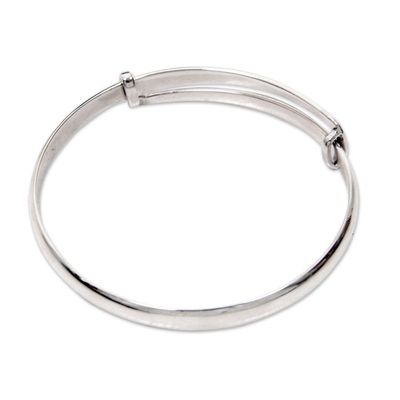 Alternate image for Balinese Handcrafted Sterling Silver Bangle Bracelet Tender Embrace