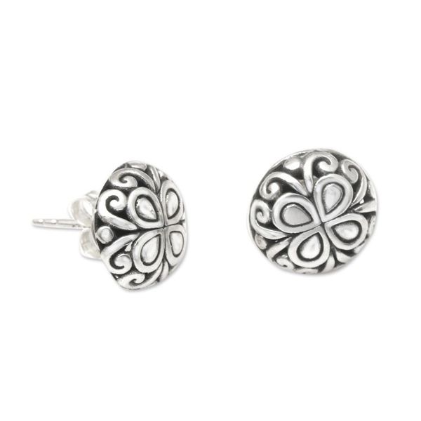 Alternate image for Hand Crafted Sterling Silver Stud Earrings Wise Woman