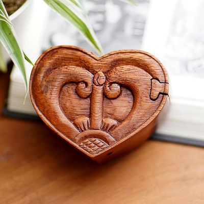 Alternate image for Artisan Crafted Suar Wood Puzzle Box Tug of Love