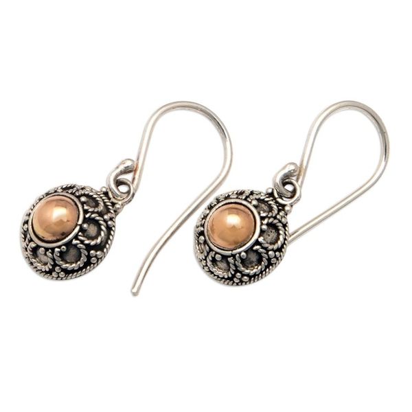Alternate image for Floral 18k Gold-Accented Sterling Silver Dangle Earrings Luxurious Bouquet
