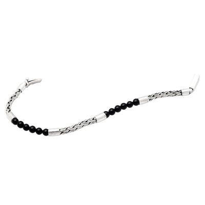 Alternate image for Traditional Polished Onyx Beaded Bracelet from Bali Shadow Orbit