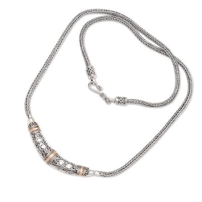 Alternate image for Bali Sterling Silver Chain Necklace with 18k Gold Accents Eternal Flame