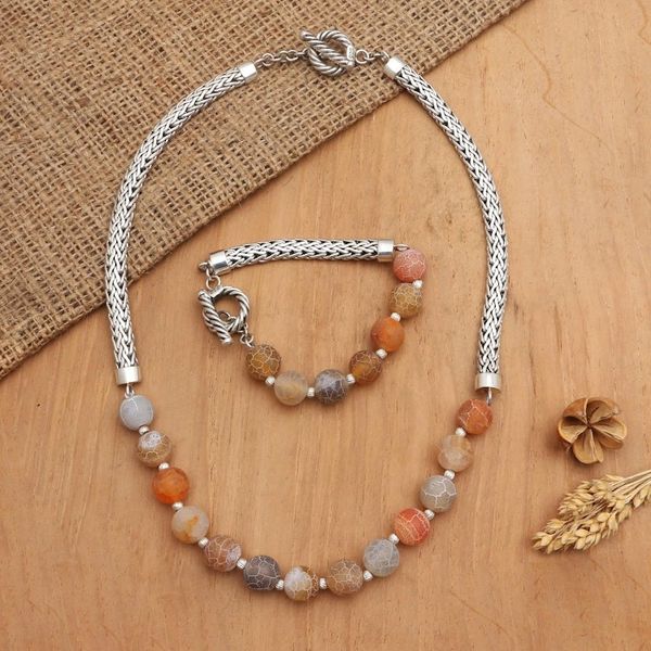 Alternate image for Sterling Silver and Agate Pendant Necklace Sensations