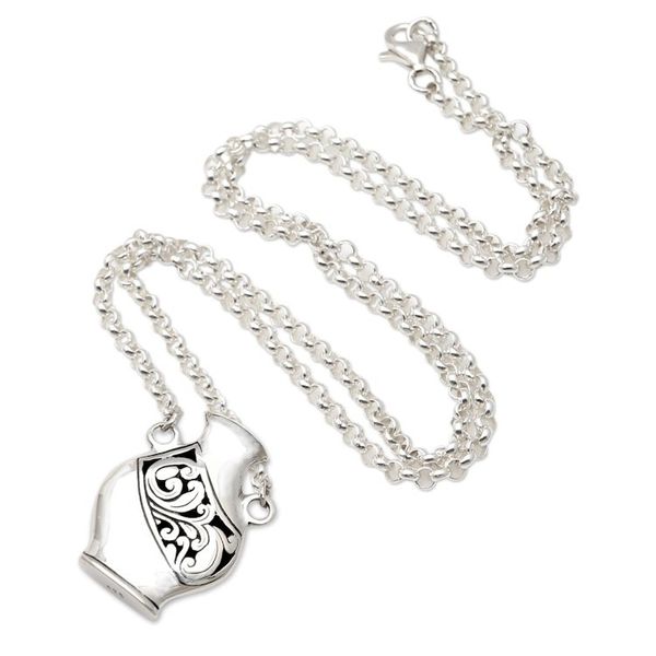 Alternate image for Unisex Sterling Silver Water Jug Pendant Necklace Amphora