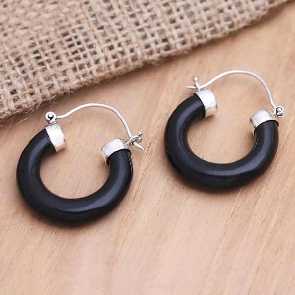 Alternate image for Hand Crafted Sterling Silver Hoop Earrings True Courage